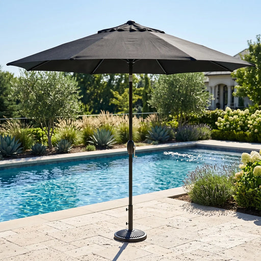 9' Designer Umbrella - Black - The Great Escape