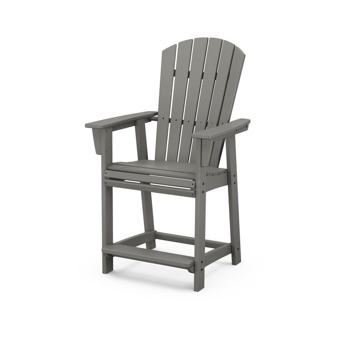 Picture of Nautical Counter Height Adirondack Chair in Slate Grey