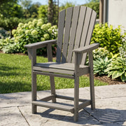 Picture of Nautical Counter Height Adirondack Chair in Slate Grey