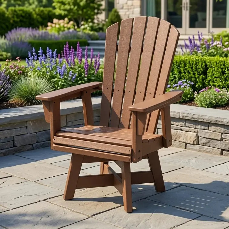 Nautical Curveback Adirondack Swivel Dining Chair - The Great Escape