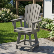 Nautical Curveback Adirondack Swivel Counter Chair in Slate Grey