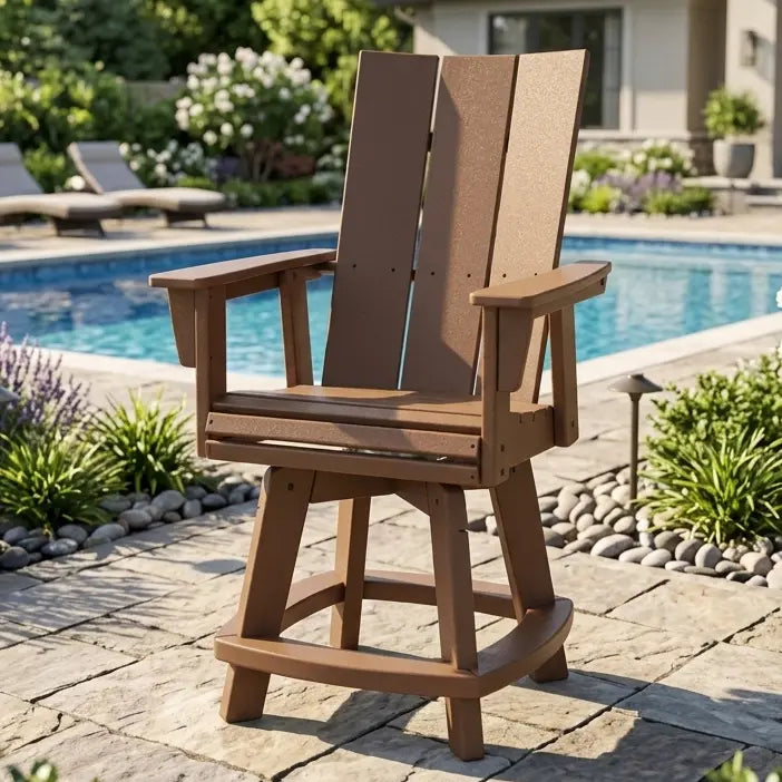 Modern Curveback Adirondack Swivel Counter Chair - The Great Escape