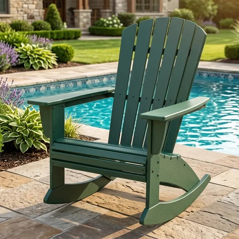 Nautical Curveback Adirondack Rocker Chair - The Great Escape