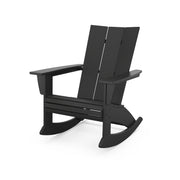 Modern Curveback Adirondack Rocker Chair in Black