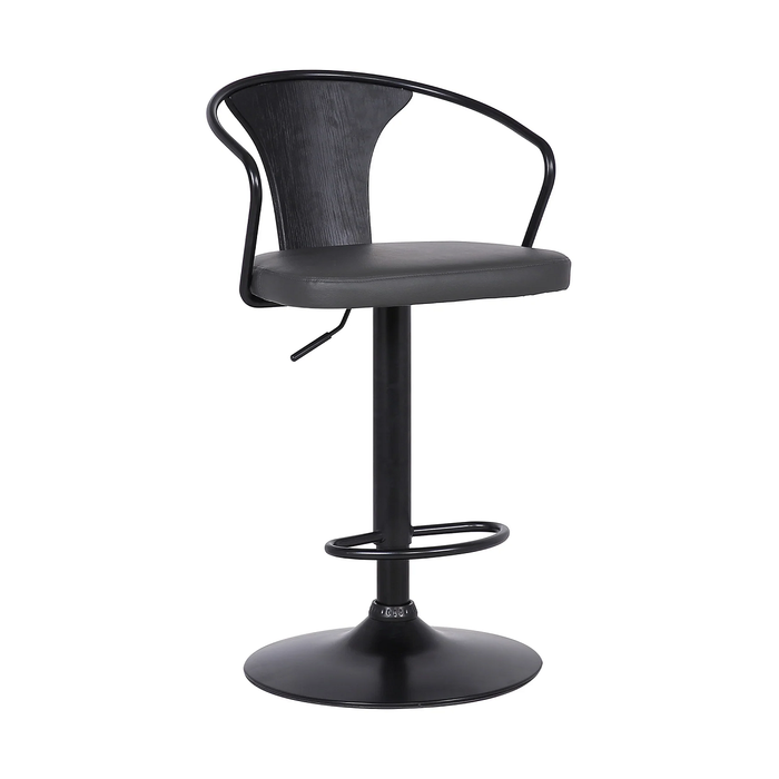 Eli 26-30" Adjustable Stool - Black/Grey