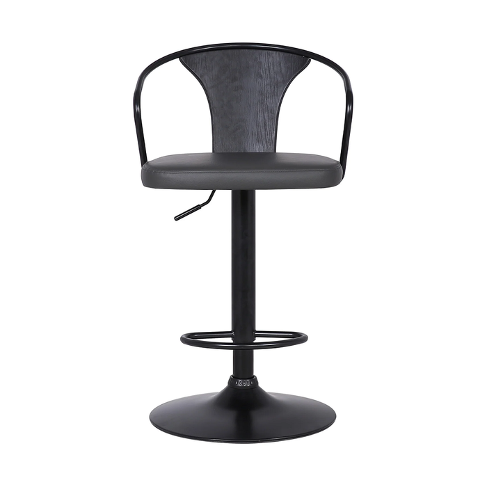 Eli 26-30" Adjustable Stool - Black/Grey