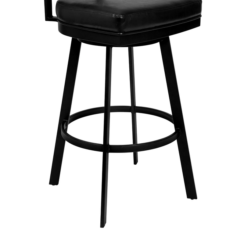 Atmore Armless Swivel 26" Counter Stool - Black/Grey - The Great Escape