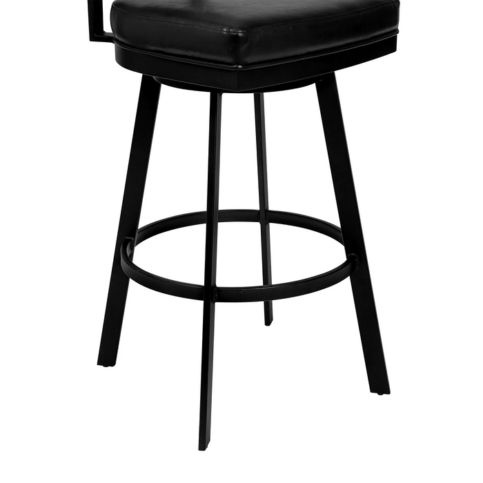 Atmore Armless Swivel 30" Barstool - Black/Grey