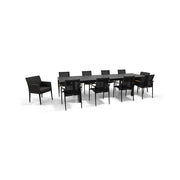 Capri 11 Piece Black Sling Dining Group - The Great Escape