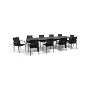 Capri 11 Piece Black Sling Dining Group - The Great Escape