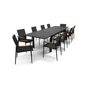 Capri 11 Piece Black Sling Dining Group - The Great Escape