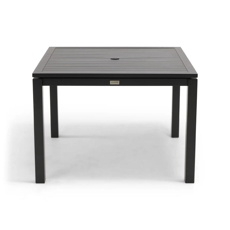42 Inch Square Black Slat Dining Table - The Great Escape