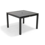 42 Inch Square Black Slat Dining Table - The Great Escape