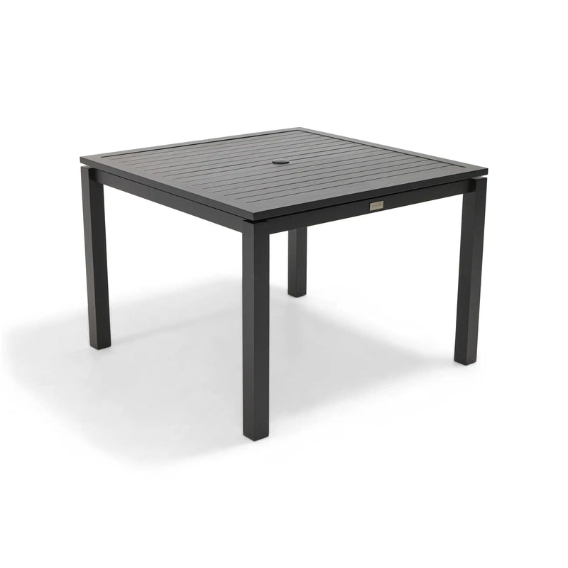 42 Inch Square Black Slat Dining Table - The Great Escape