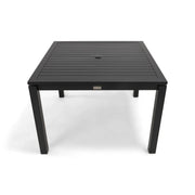 42 Inch Square Black Slat Dining Table - The Great Escape