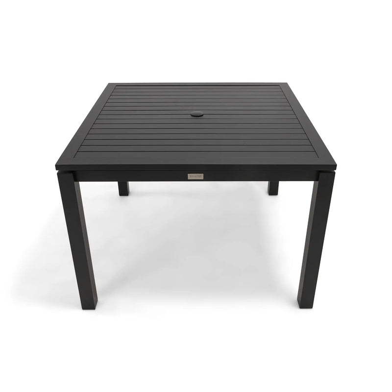 42 Inch Square Black Slat Dining Table - The Great Escape
