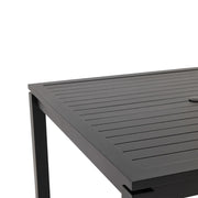 42 Inch Square Black Slat Dining Table - The Great Escape