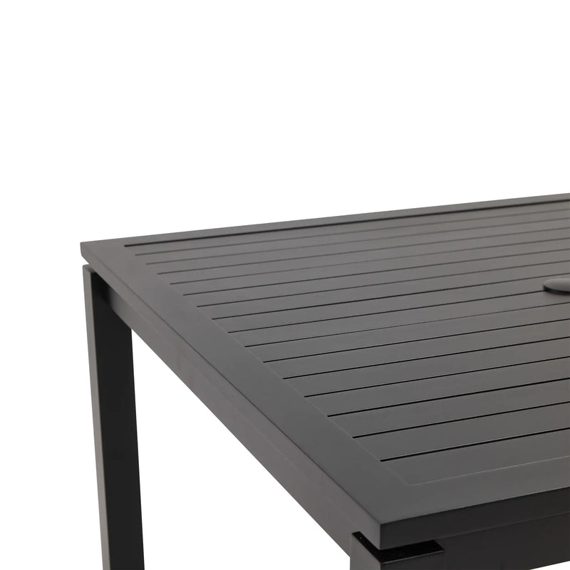 42 Inch Square Black Slat Dining Table - The Great Escape