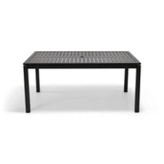 Capri 42x66 Inch Rectangle Black Aluminum Slat Dining Table - The Great Escape