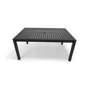 Capri 42x66 Inch Rectangle Black Aluminum Slat Dining Table - The Great Escape