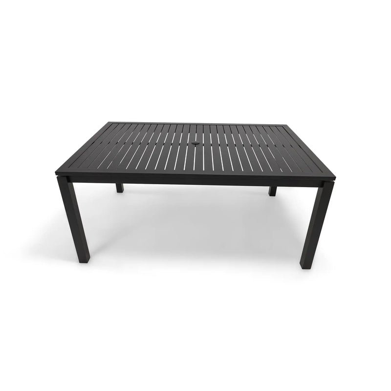 Capri 42x66 Inch Rectangle Black Aluminum Slat Dining Table - The Great Escape