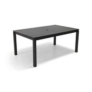 Capri 42x66 Inch Rectangle Black Aluminum Slat Dining Table - The Great Escape