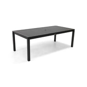 Capri 42x84 Inch Rectangle Black Aluminum Slat Dining Table - The Great Escape