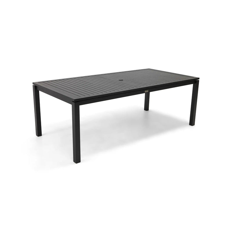 Capri 42x84 Inch Rectangle Black Aluminum Slat Dining Table - The Great Escape
