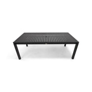 Capri 42x84 Inch Rectangle Black Aluminum Slat Dining Table - The Great Escape