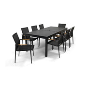 Capri 9 Piece Sling Dining Group W/ Extension Table - The Great Escape