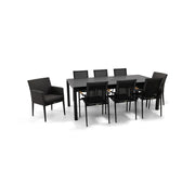 Capri 9 Piece Black Sling Dining Group - The Great Escape