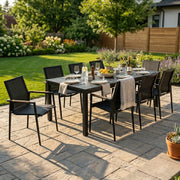 Capri 9 Piece Black Sling Dining Group - The Great Escape
