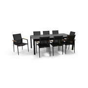 Capri 9 Piece Black Sling Dining Group - The Great Escape