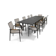 Capri 11 Piece Grey Sling Dining Group - The Great Escape
