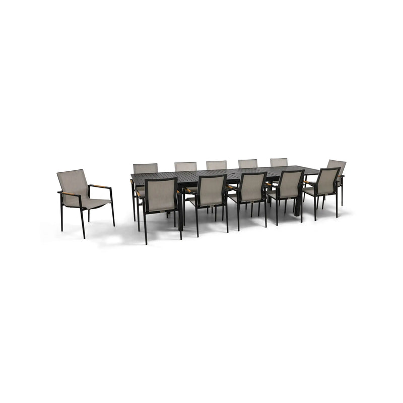 Capri 13 Piece Grey Sling Dining Group - The Great Escape