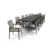 Capri 13 Piece Grey Sling Dining Group - The Great Escape