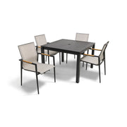 Capri 5 Piece Grey Sling Dining Group - The Great Escape