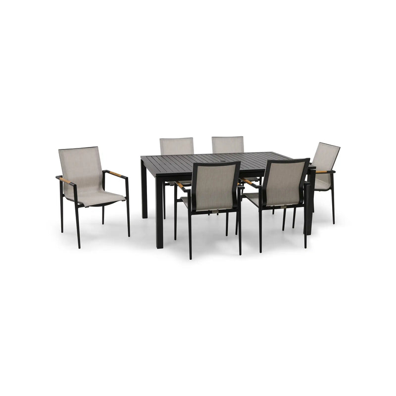 Capri 7 Piece Grey Sling Dining Group - The Great Escape