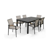 Capri 7 Piece Grey Sling Dining Group - The Great Escape