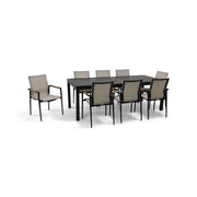 Capri 9 Piece Grey Sling Dining Group - The Great Escape