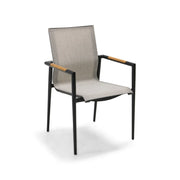 Capri Grey Sling Stacking Tea Accent Arm Chair - The Great Escape