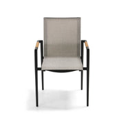 Capri Grey Sling Stacking Tea Accent Arm Chair - The Great Escape