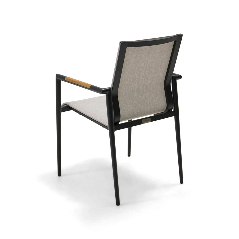 Capri Grey Sling Stacking Tea Accent Arm Chair - The Great Escape