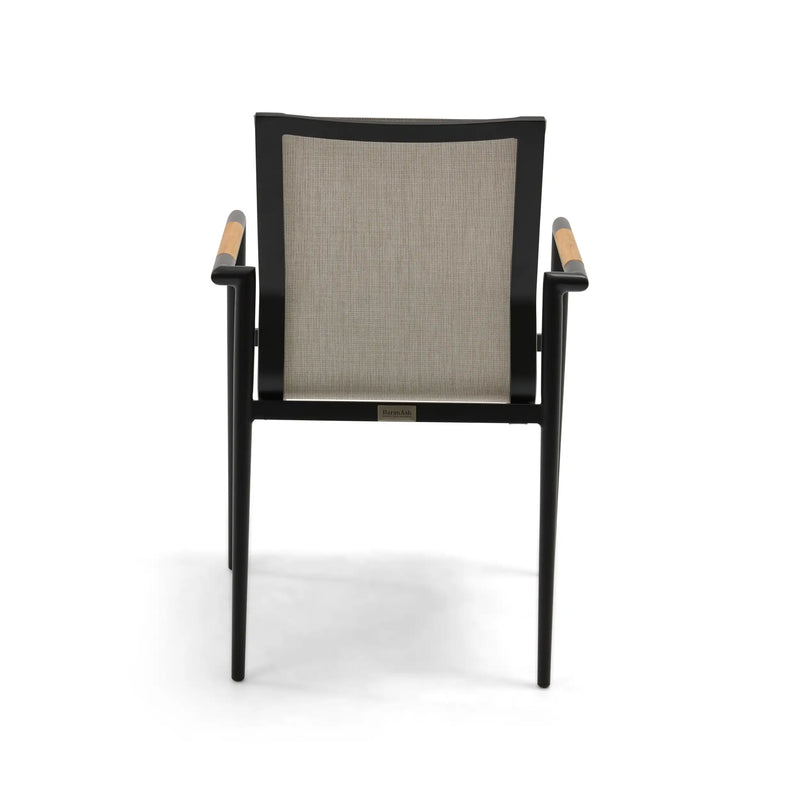 Capri Grey Sling Stacking Tea Accent Arm Chair - The Great Escape