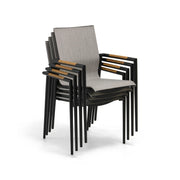 Capri Grey Sling Stacking Tea Accent Arm Chair - The Great Escape
