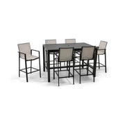 Mila 7 Piece Grey Sling Bar Height Group - The Great Escape