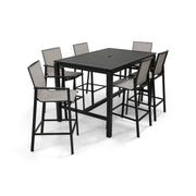 Mila 7 Piece Grey Sling Bar Height Group - The Great Escape