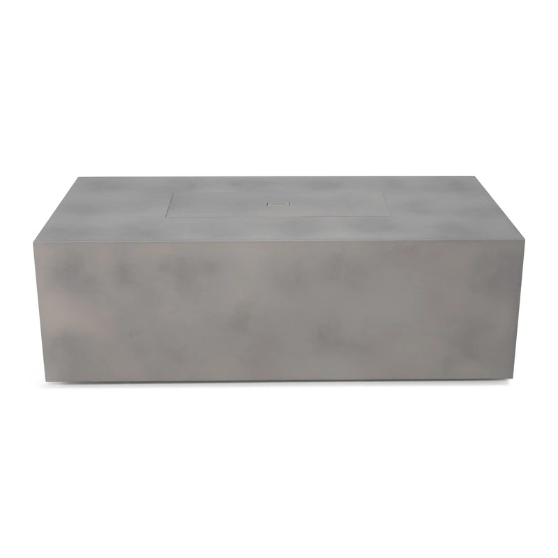 30" x 60" Inch Rectangle Concrete Faux Aluminum Firepit With Lid - The Great Escape