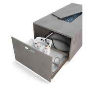 30" x 60" Inch Rectangle Concrete Faux Aluminum Firepit With Lid - The Great Escape