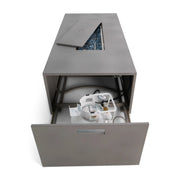 30" x 60" Inch Rectangle Concrete Faux Aluminum Firepit With Lid - The Great Escape